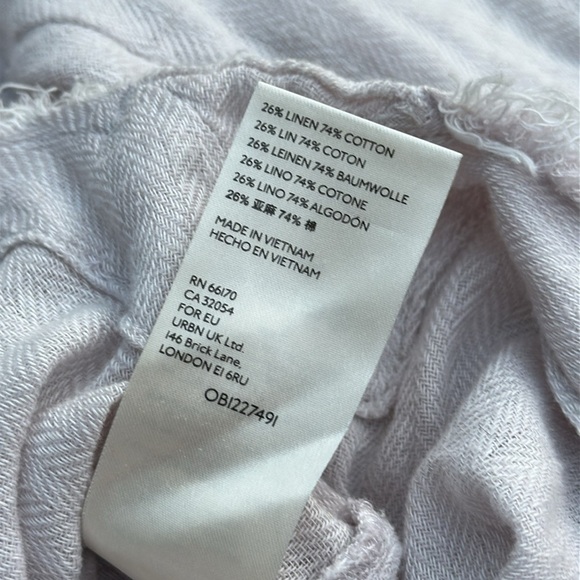 We the Free People XS oversized blouse cotton button up cream stone linen - Picture 8 of 8